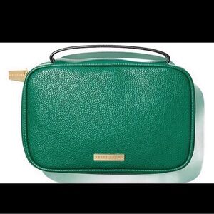 Bobbi Brown Green Pebbled Leather Cosmetic Case